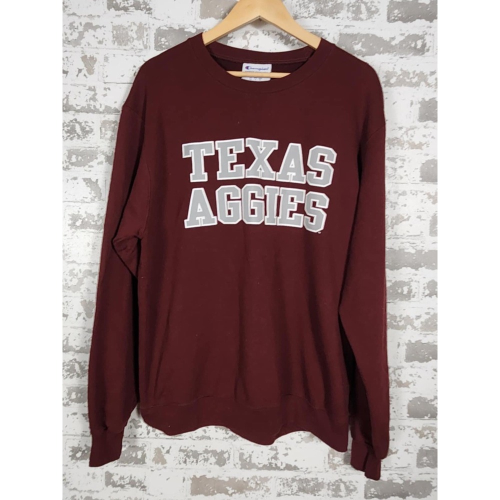 Champion Texas A&M Aggies Crewneck Sweatshirt Maroon Large Collegiate Pullover‎